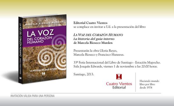 marcelarioseco's tweet photo. @ElGabo  "La Voz del Corazón Humano", Ed Cuatro Vientos, cuenta la Historia del Guía Interno, Feria del Libro 2013 http://t.co/QUrfqh0GC3