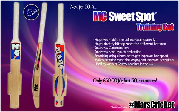 marscricket's tweet image. We are giving 1 follower on Twitter a chance to win a FREE MC Sweet Spot Training Bat! Just RT this post to enter!