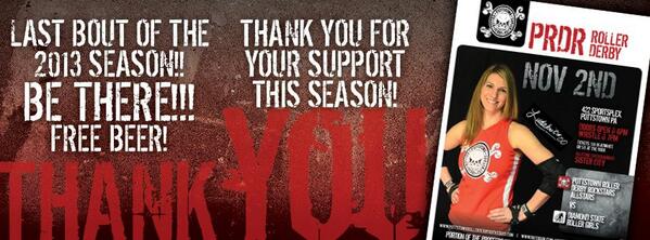 Last #bout of the season! Get your tickets!
#PRDR #pottstownrollerderby #rollerderby goo.gl/T91hSd