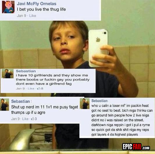 AHAHAHAHA INTERNETGANGSTERR VAN 11 JAAR OP FB