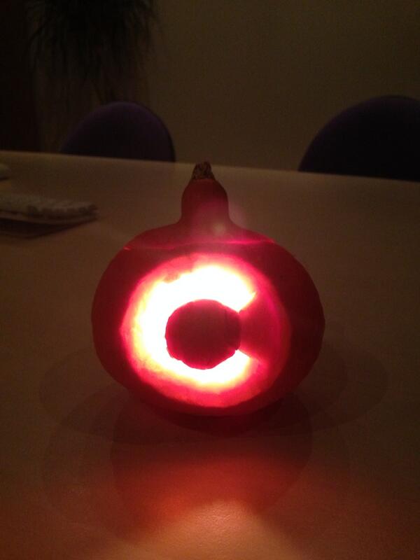 DomMillar's tweet image. Whilst the cats away @completelyevent: Our attempt at a Halloween pumpkin... #squash #completelydifferent