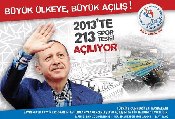 Fikri Işık 🇹🇷 (@fikriisik) on Twitter photo Bugün açılışı gerçekleştirilen yaklaşık 750 milyon TL'lik 213 spor tesisi ülkemize hayırlı olsun.
<a href="/suatkilic/">Suat KILIÇ</a> Bugün açılışı gerçekleştirilen yaklaşık 750 milyon TL'lik 213 spor tesisi ülkemize hayırlı olsun.
<a href="/suatkilic/">Suat KILIÇ</a>