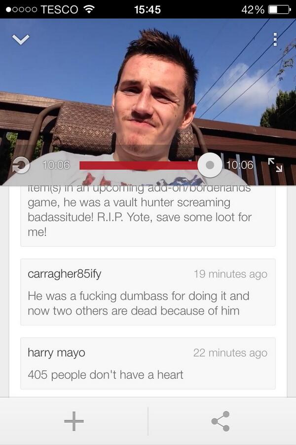 ThatGingerOnee's tweet photo. Respect towards you Tom for doing this <3,but some people in the comments are proper disrespectful wankers rip yotex http://t.co/4KsbEjgfVT