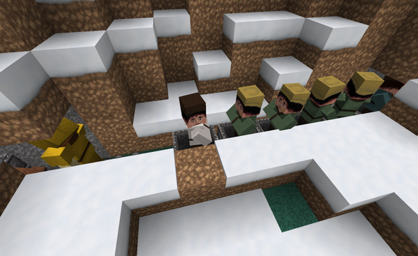 AvRGaming's tweet photo. Villagers being sent away in minecarts to be sacrificed for culture. http://t.co/obt1xm8omo