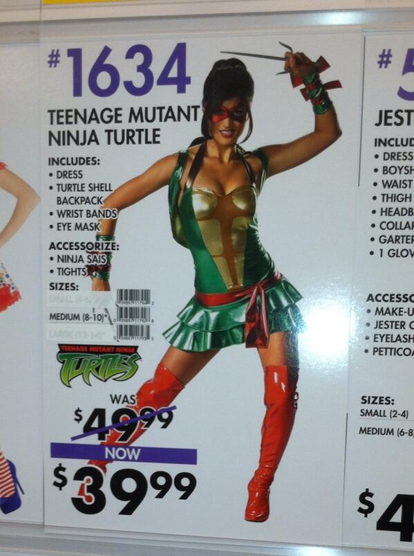 temmel's tweet image. What's better than TMNT costume? Slutty TMNT costume!
