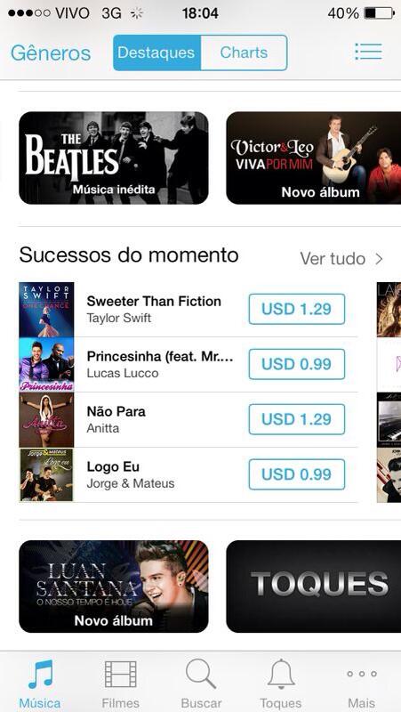 lucaslucco's tweet photo. Olha o sucesso do momento no Itunes! Aaaah mlk!!!! http://t.co/UFByJBCL9c