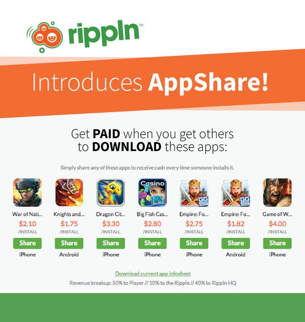 GetVapt's tweet image. The #Rippln AppShare (beta) catalogue is LIVE! You can officially get paid to share apps!  #lovingtheripple #getpaid