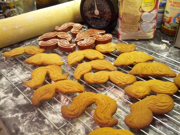 Some midnight baking for #movember, thanks @iona_owen for the awesome cookie cutters
