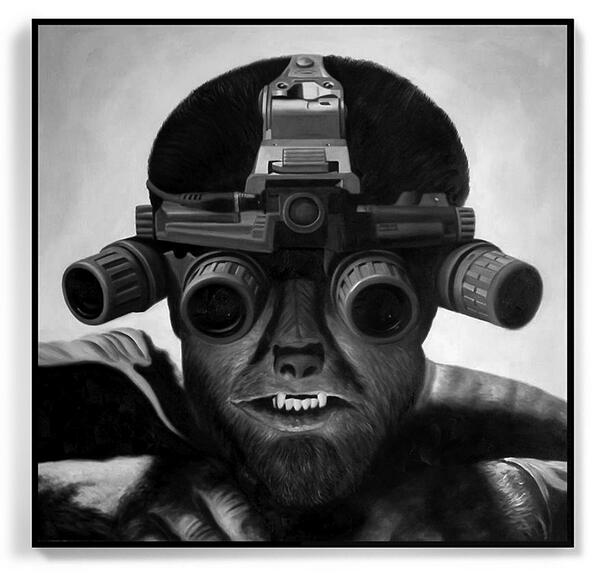 JasonPearsonArt's tweet photo. saw a werewolf drinkin' a pina colada at Trader Vics.. &amp; his hair was perfect New oil Painting #oilpainting http://t.co/qqNfMMDzgy