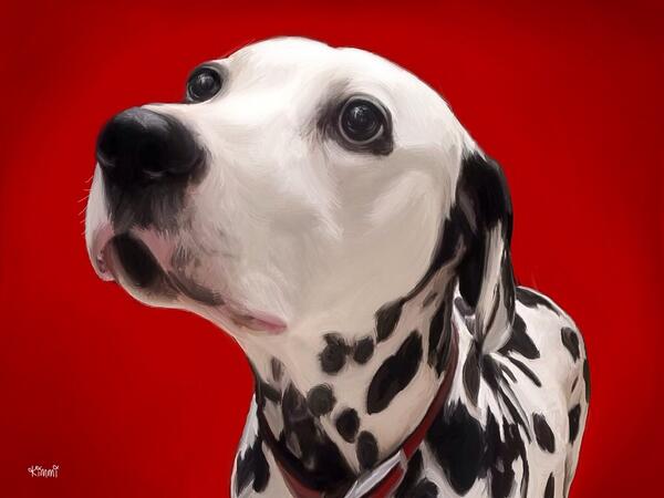 CustardCreate's tweet photo. Done a painting of my Aunt's Dalmatian for her as she sadly passed away recently #shelovedit #digitalpainting :-) http://t.co/7da3avBDIC