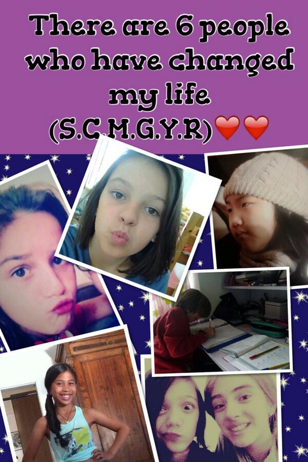 There are 6 people who have changed my life 
(S.C.M.G.Y.R)❤️❤️ pic-collage.com/_Q59zVkCN