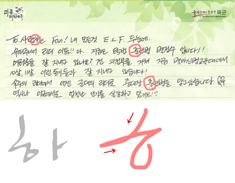 教材にはない韓国語 A Twitter ㅎ筆記体 ハングルを見ていると 韓国人が使うハングルを読むに困った事ありませんか ㅎ の筆記体です １画で書けるので早く書けます イトゥクさんの手紙から Http T Co H3v1qrzchr
