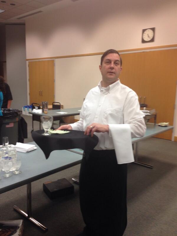 theroasthouse's tweet image. #BenStuckard serving at the #SpokaneLibrary fund raising event.