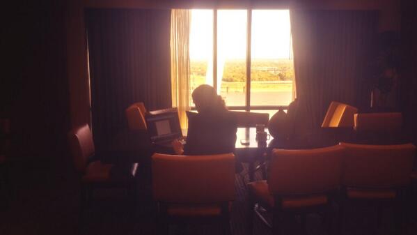 mrmoneymustache's tweet photo. Enjoying the fancy Hyatt clubhouse overlooking St.Louis, enjoying last hours of #fincon13 with @FrugalPortland http://t.co/iXXfrHutRM