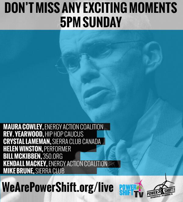 powershiftnet's tweet photo. Watch #PowerShift speakers TONIGHT LIVE at 5pm ET here: http://t.co/wWWJaVDHYo http://t.co/87SWsCIa1T