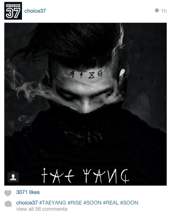 Bigbang_news's tweet image. RT @Choice37: #TAEYANG #RISE #SOON #REAL #SOON instagram.com/p/fuRolBLcbG/ |