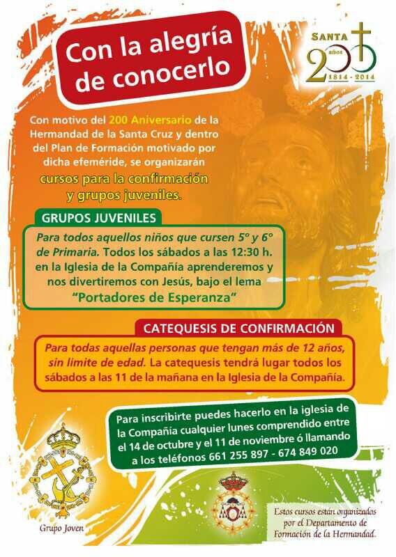 Raphabasty92's tweet photo. Hoy lunes puedes apuntarte para Confirmación o Grupos Juveniles en la Iglesia de la Compañia o bien llamando por tlf http://t.co/gXGVU0iJog