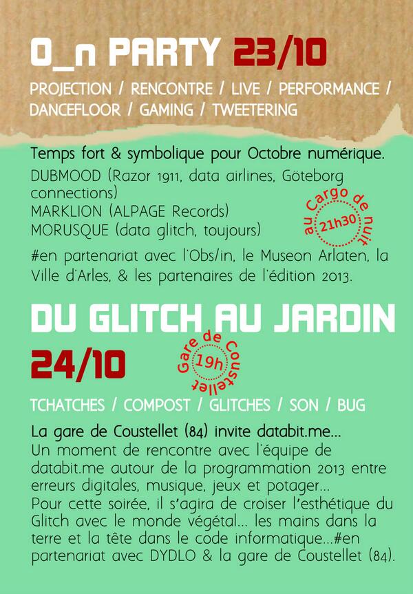 O_n PARTY ce mercredi à 21h30 @lacargodenuit <a href="/VilledArles/">Ville d'Arles</a>  Gros son! #DUBMOOD #MARKLION #MORUSQUE