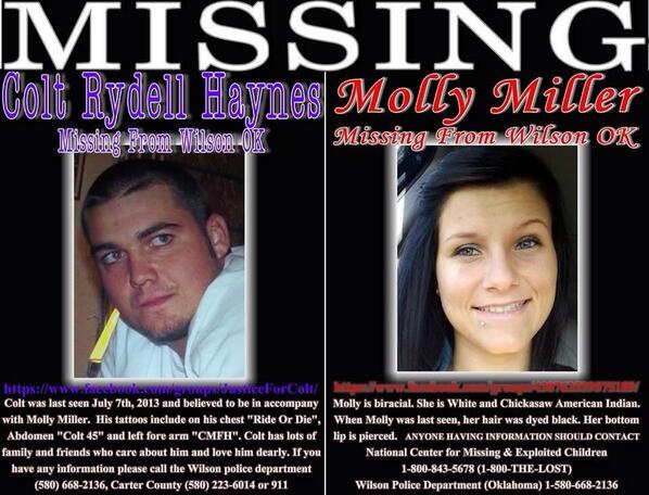 1each4me's tweet photo. @TheEllenShow Please tweet #missinginoklahoma #OperationFindMollyMiller #reward #justiceforcolt #wilsonoklahoma http://t.co/aY3oskDA4w