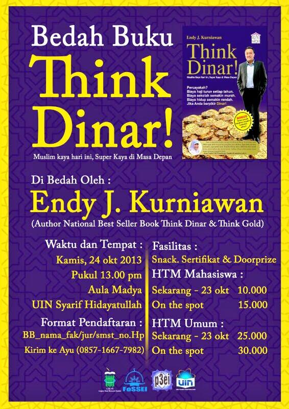 fahiraidris's tweet photo. IKUT BEDAH YUK >> Bedah Buku #ThinkDinar! @endykurniawan via @lisensiuinjkt 24/10 *LIMITED SEAT* CP 0857.1667.7982 http://t.co/TcWxY6qIXP