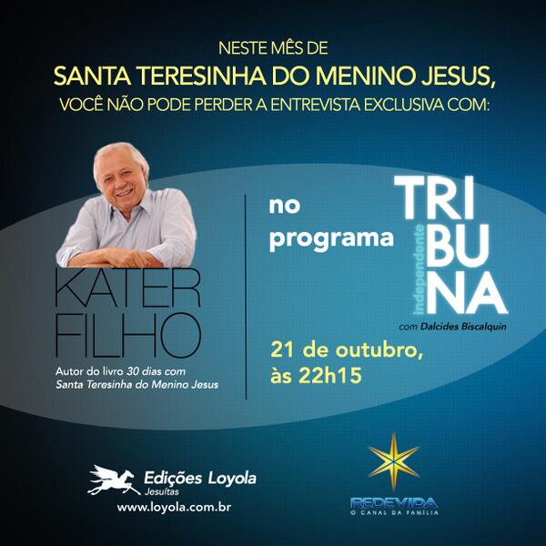 edicoesloyola's tweet photo. HOJE! No programa Tribuna Independente da @REDEVIDA , @dalcides entrevista nosso autor @katerfilho ... Não perca! http://t.co/USotOVFAZB