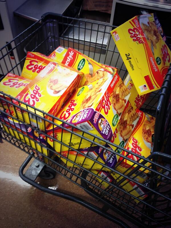 Ltrask's tweet image. Just an average Monday buying out the market&apos;s supply of #waffles #entrepreneurshipclass #eggochallenge