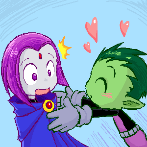 BeastboyT's tweet image. trying to kiss raven