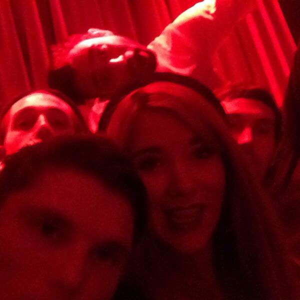 Couldn't fit us all in ! Dressing room at the Freshers ball lst Sunday Red velvet and shezlongs #sexy