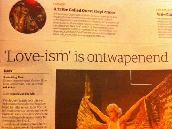morshani's tweet photo. The new work of Shani caused strong reactions. From 4 stars in NRC till 1 star in a review in the Theaterkrant http://t.co/5rdROel303