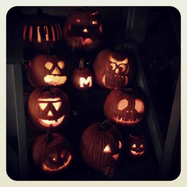 12Beech's tweet photo. Guess which pumpkin was carved by a Michigan alum? #Michigan #GoBlue http://t.co/eVX5nvFNtO