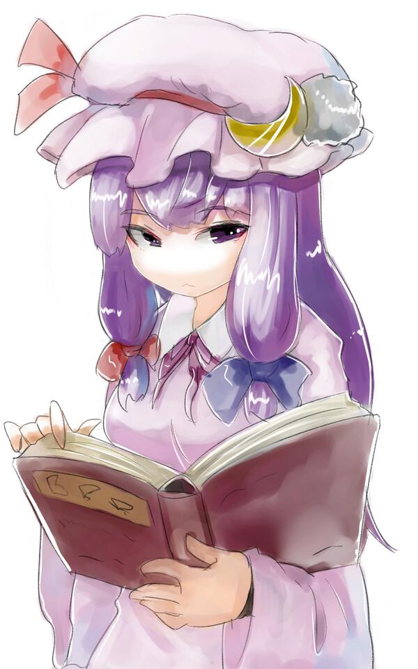 パチュリー・ノーレッジ 「ワンドロのクオリティーを高めようと試しにグリサイユで試し描き今日の本番もグリサイ」|はしろのイラスト