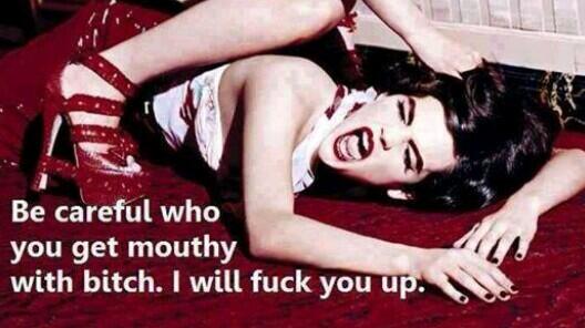 Ms_princess_jen's tweet image. "@Ms_princess_jb: Becareful who you get mouthy with bitch. I will fuck you up, #YesIWill #TryMeNot http://t.co/uYwvnJ8ulm"