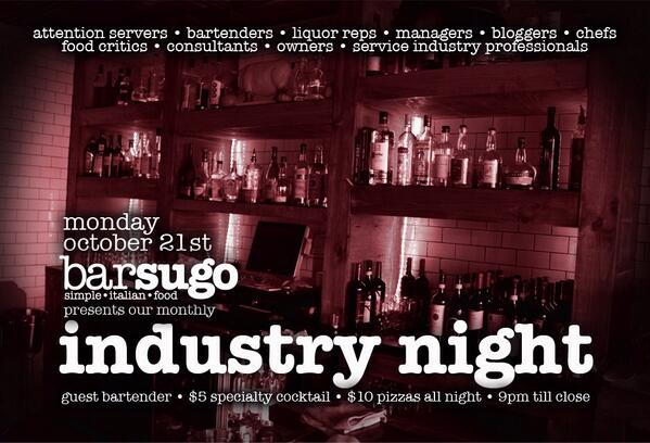 Taste203Blog's tweet image. No plans tonight? Come by @barsugo for some industry fun! Starts at 8! Spread the word!