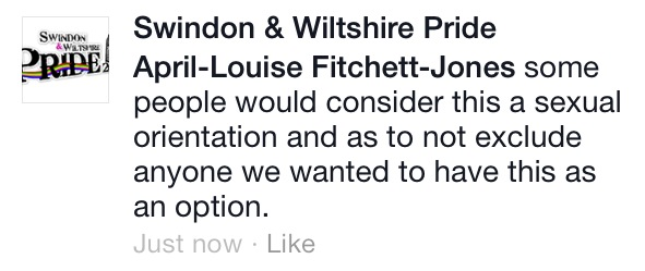 AprilFitchett's tweet photo. This is a prides reply to me pointing out to them that trans isn't a sexual orientation... http://t.co/rVfkAY4MZI