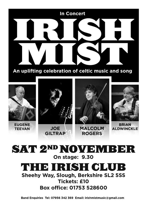 First gig in Slough on the 2nd November. Look forward to seeing you there