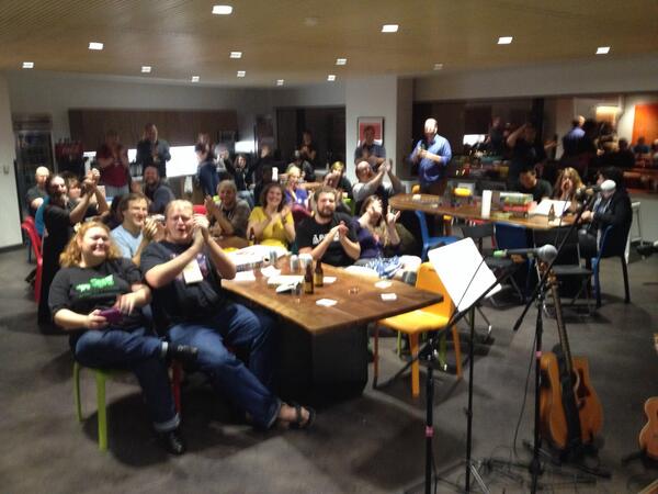 TheDoubleclicks's tweet photo. Thank you to @newrelic for having us in your swanky offices for the #cascadiaRuby party! What fun on a Monday night! http://t.co/lzBJ8uwzKi