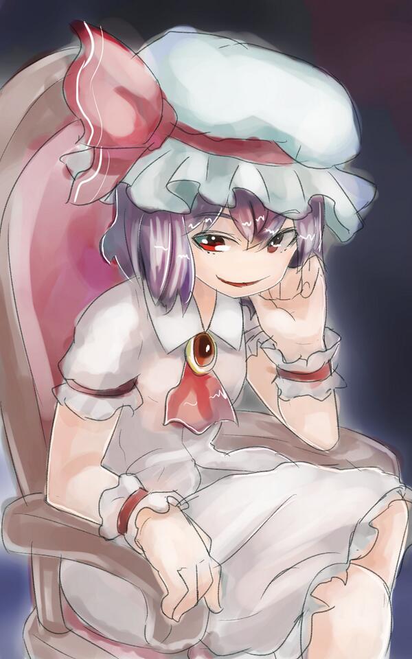 レミリア・スカーレット 「今回線画に時間かけ過ぎてて間に合ってない感#深夜の真剣お絵描き60分一本勝負 」|はしろのイラスト