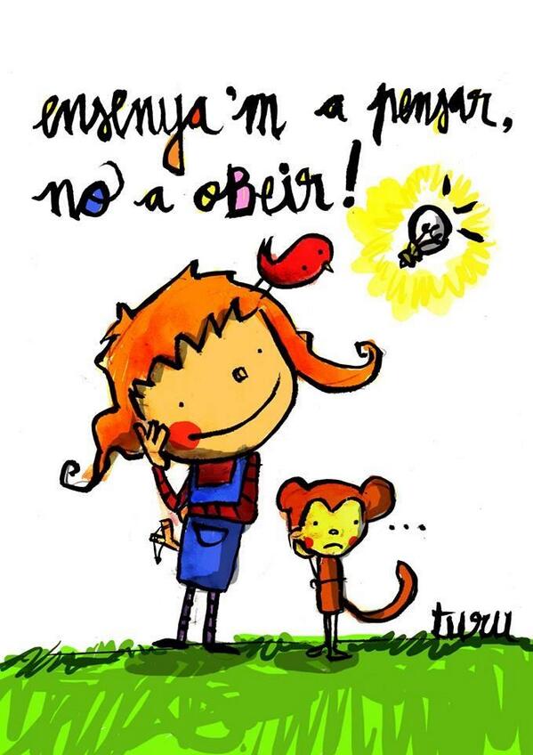 ONAVENDRELL's tweet photo. ensenya'm a pensar, no a obeir. #SOSeducació #xqsocials http://t.co/guKXlyE65P