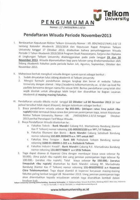 Boleh dong kita minta klarifikasi tentang mahalnya biaya pendaftaran wisuda yang mencapai 1jt cc : <a href="/UnivTelkom/">Telkom University</a>