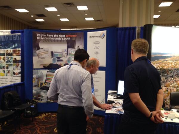 busitechdotcom's tweet image. The team sharing some #Lean #manufacturing insight at our #AMEConf2013 booth.