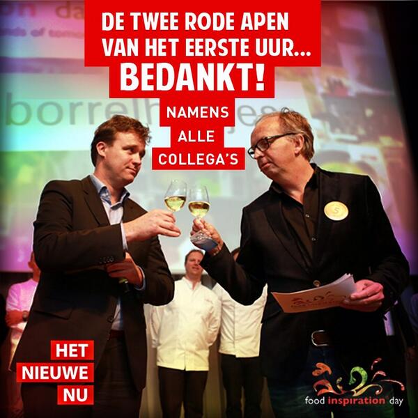De twee rode apen van het eerste uur van <a href="/foodinspiration/">Food Inspiration</a>. Bedankt @Arjantweets &amp; <a href="/Hanssteenbergen/">Hans Steenbergen</a>! #fidays