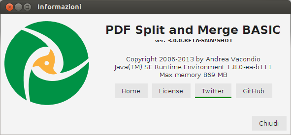 PDFsamOSS's tweet image. #PDFsam about window, still missing button icons. #JavaFX #Java8