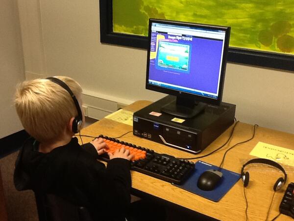 LutherLibrary's tweet image. Our kids still benefit from learning how to type on a full size keyboard.  3rd graders love Dance Mat Typing!