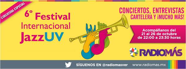 RADIOMASRTV's tweet photo. Sigue nuestra #CoberturaEspecial del 6º @FestivalJazzUV hasta el 26/octubre por #RADIOMÁS  http://t.co/EAUCnAMpyh http://t.co/VZ9O54JErY