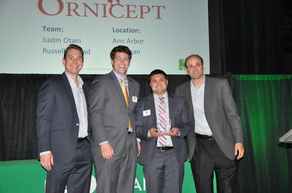 Ornicept's tweet photo. @Ornicept #wins the Midwest Innovation Summit &amp; advances to the @cleantechopen Global Forum! @MWCleantechOpen http://t.co/vsypB776y5