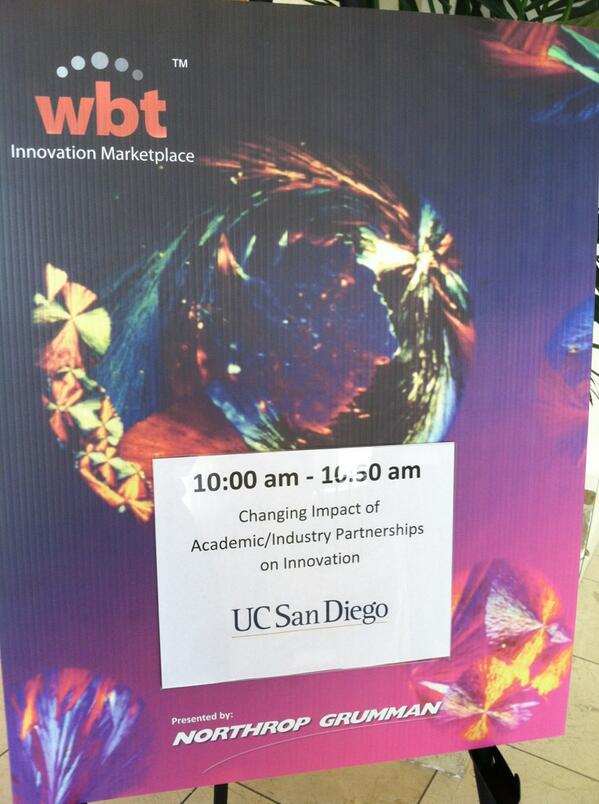 WBTMarketplace's tweet photo. Did you attend the "Changing Impact of Academic/Industry Partnerships on Innovation" panel? #WBT2013 http://t.co/389muRwU5x