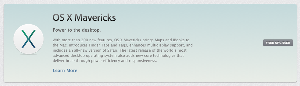 mavericks upgrade notice