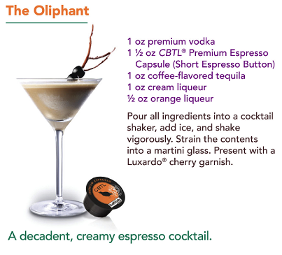 CBTL's tweet image. Meet The Oliphant. A decadent, creamy espresso cocktail. Your Tuesday just got better!