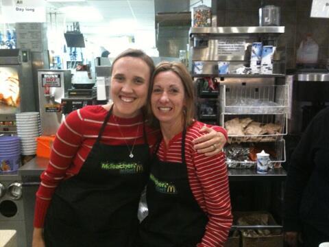 Workin' it McDonalds style with Ms. Kitts for SMG!!!! #mcteachernight #teamSMG #SMGrocks