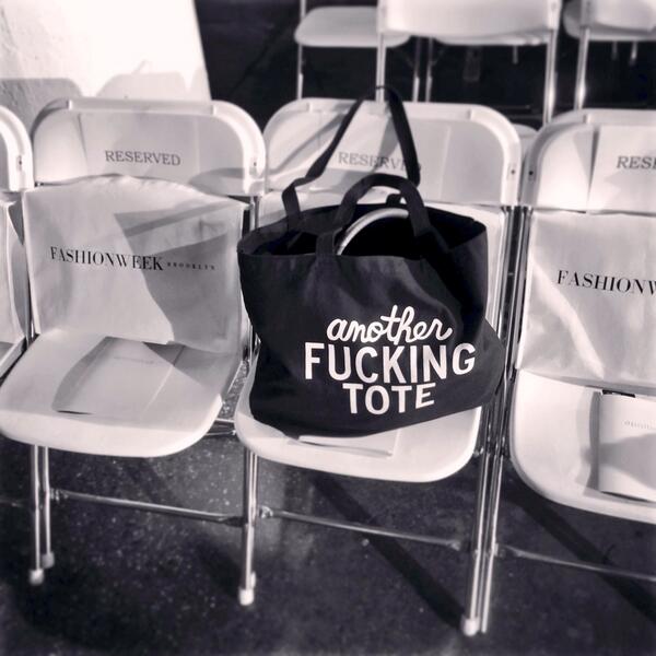 AnotherFingTote's tweet image. Another Fucking Fashion Week #fashionweekbrooklyn #premiumexperiences #fashion #VIP @FWB2013